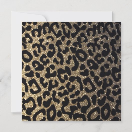 Elegant Leopard Print Glitter Kaart (Achterkant)