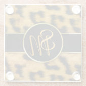 Elegant Leopard Print Monogram - Glass Onderzetter Glazen Onderzetter (Achterkant)