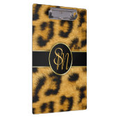 Elegant Leopard Print Monogram - Klembord (Rechts)
