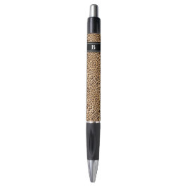 Elegant Leopard Print Monogram Pen