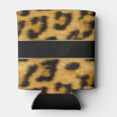 Elegant Leopard Print Monogram Script - Koelbox Blikjeskoeler (Achterkant)