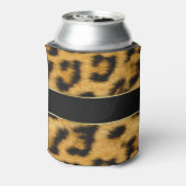 Elegant Leopard Print Monogram Script - Koelbox Blikjeskoeler (Blikje Achterkant)