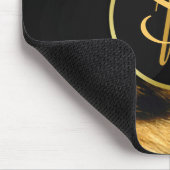 Elegant Leopard Print Monogram script - Mousepad Muismat (Hoek)