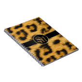 Elegant Leopard Print Monogram script - Notitieboe Notitieboek (Rechterzijde)