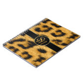 Elegant Leopard Print Monogram script - Notitieboe Notitieboek (Linkerzijde)