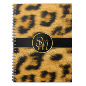 Elegant Leopard Print Monogram script - Notitieboe Notitieboek (Voorkant)