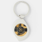Elegant Leopard Print Monogram script - Sleutelhan Sleutelhanger (Voorkant)