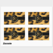Elegant Leopard Print Monogram Script - Sticker (Vel)