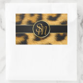 Elegant Leopard Print Monogram Script - Sticker (Tas)