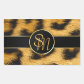 Elegant Leopard Print Monogram Script - Sticker (Voorkant)