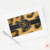 Elegant Leopard Print Monogram Script - Sticker (Envelop)