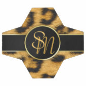 Elegant Leopard Print Monogram Script Voetbal (Enkel)