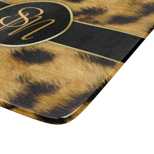 Elegant Leopard Print Monogram - Snijbord Snijplank (Hoek)