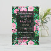 Elegant Leopard Print Pink Floral Green Design Kaart (Staand voorkant)