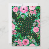 Elegant Leopard Print Pink Floral Green Design Kaart (Achterkant)