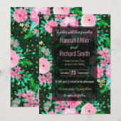 Elegant Leopard Print Pink Floral Green Design Kaart (Voorkant / Achterkant)