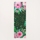 Elegant Leopard Print Pink Floral Green Design Yogamat (Achterkant)