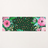 Elegant Leopard Print Pink Floral Green Design Yogamat (Voorkant (horizontaal))
