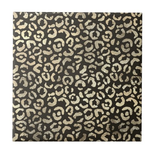 Elegant Leopard Print Tegeltje (Voorkant)