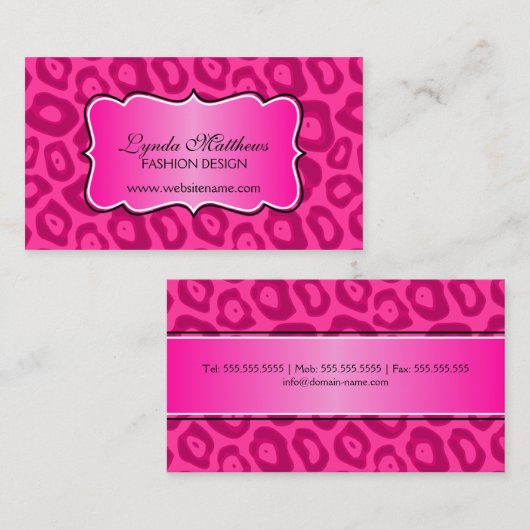 Elegant Leopard Print Visitekaartje (Voorkant / Achterkant)