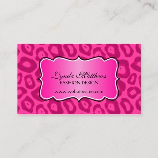 Elegant Leopard Print Visitekaartje (Voorkant)
