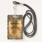 Elegant Leopard Quinceañera nodigt VIP-pas uit Badge (Achterkant met draagriem)