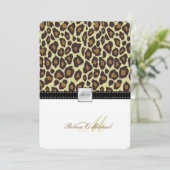 Elegant Leopard Wedding Invitation Kaart (Staand voorkant)