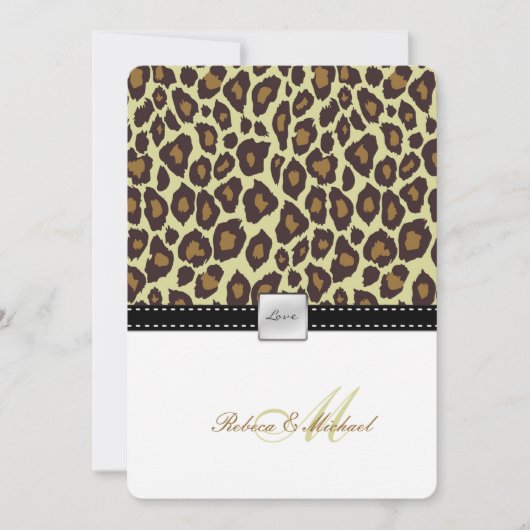 Elegant Leopard Wedding Invitation Kaart (Voorkant)