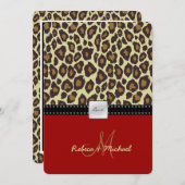 Elegant Leopard Wedding Invitation Kaart (Voorkant / Achterkant)
