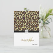 Elegant Leopard Wedding Invitation Kaart (Staand voorkant)