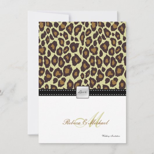 Elegant Leopard Wedding Invitation Kaart (Voorkant)