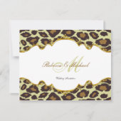 Elegant Leopard Wedding Invites Kaart (Voorkant)