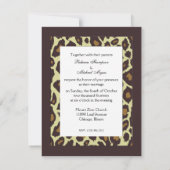 Elegant Leopard Wedding Invites Kaart (Achterkant)