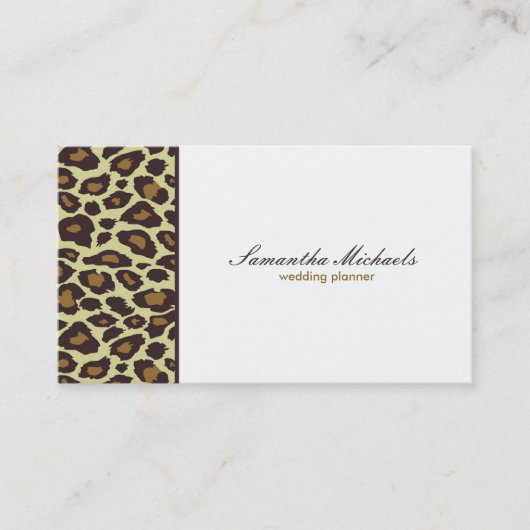 Elegant Leopard Wedding Planner Visitekaartje (Voorkant)