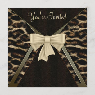 Elegant Leopard Womans Birthday Party Kaart