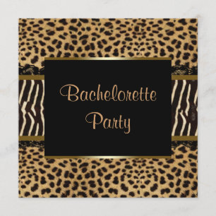 Elegant Leopard Zebra Bachelorette Party Kaart