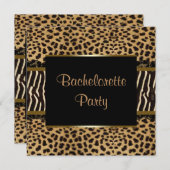 Elegant Leopard Zebra vrijgezellenfeest Kaart (Voorkant / Achterkant)