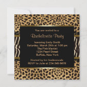 Elegant Leopard Zebra vrijgezellenfeest Kaart (Achterkant)