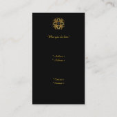 Elegant Leopard Zwart Goud Visitekaartje (Achterkant)