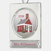 Elegant leraar hoofdbanner gepersonaliseerde verko verzilverd banner ornament (Links)