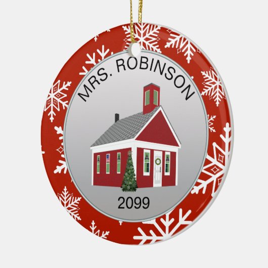 Elegant leraar schoolhoofd schoolhuis Ornament (Links)