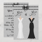 Elegant Lesbian Gay Two Brides Wedding Invitation Kaart (Voorkant / Achterkant)