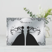 Elegant Lesbian Gay Wedding Invitation Kaart (Staand voorkant)