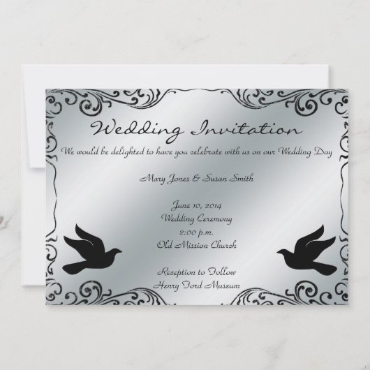 Elegant Lesbian Gay Wedding Invitation Kaart (Achterkant)