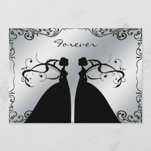 Elegant Lesbian Gay Wedding Invitation Kaart