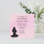 Elegant Lesbian. Weddenschapsroze Kaart (Staand voorkant)