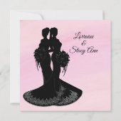 Elegant Lesbian. Weddenschapsroze Kaart (Achterkant)
