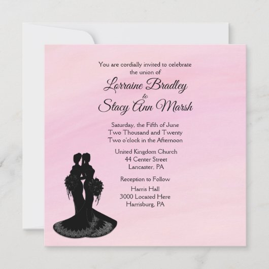 Elegant Lesbian. Weddenschapsroze Kaart (Voorkant)