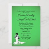 Elegant Lesbian Wedding Invitation Green Kaart (Voorkant)
