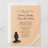 Elegant Lesbian Wedding Peach uitnodiging (Voorkant)
